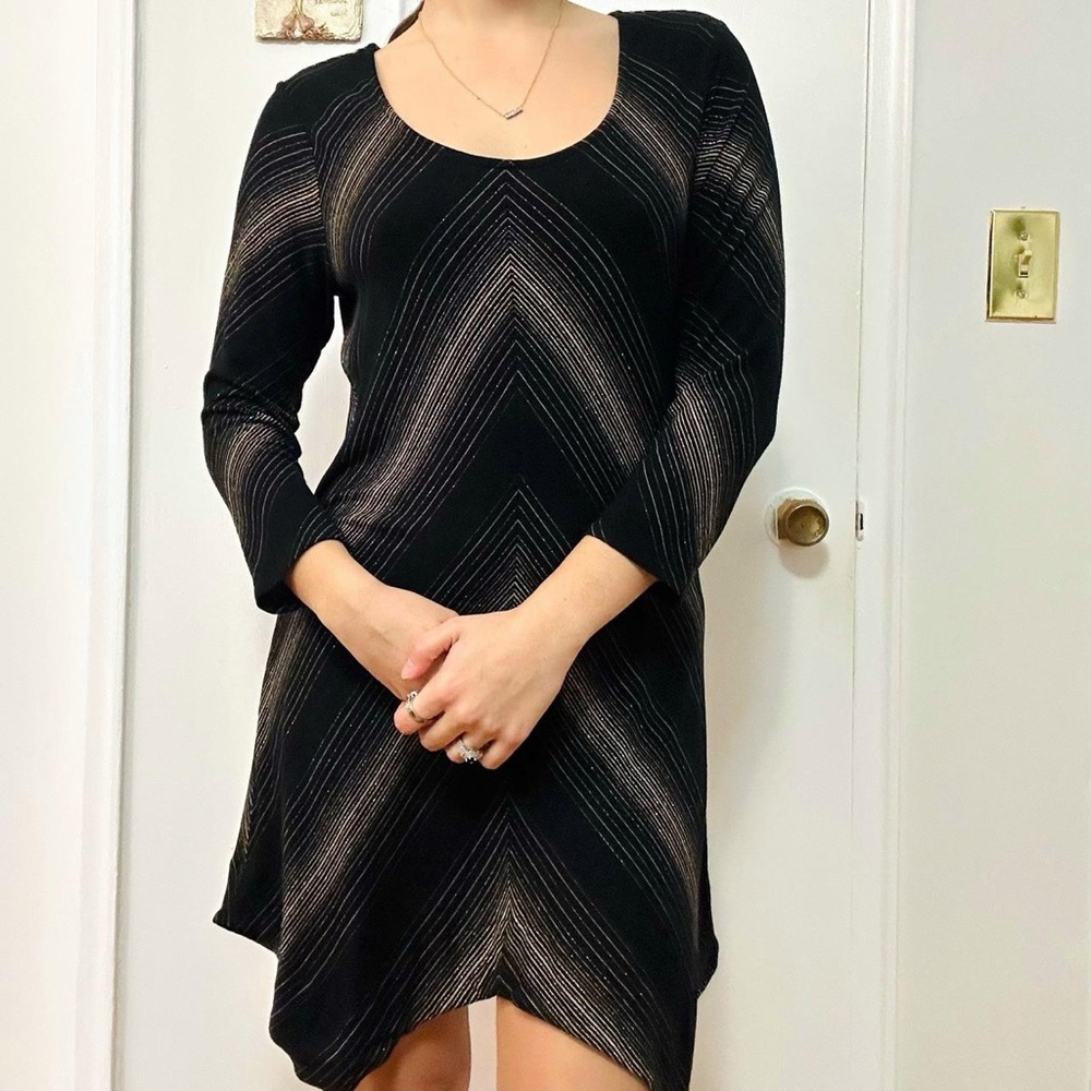 Soma Live Lounge Wear Dress Metallic Black and Silver Size Medium